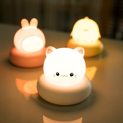 Childrens Night Light Bear Rabbit Baby Nightlight Cute For Home Bedroom Kid USB Cartoon Led Lamp Christmas Gift