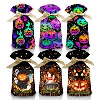 Lennie1 Halloween Trickster Pumpkin Ribbon Drawstring Bag Ghost Festival Trick or Treat Cartoon Skeleton Candy Gifts Package