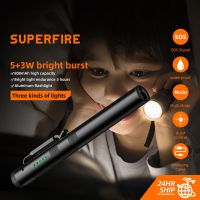 SUPERFIRE J01 Mini Flashlight (UVLEDCOBRed) Portable Pen Torch With Indicator Light For Camping Finsing Lantern