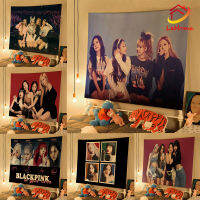 BLACKPINK Tapestry Wall ยอดนิยมกลุ่มสาวกำแพงฉากหลังผ้าตกแต่งบ้าน I Sing You ฟังที่แขวนผนังผ้าม่านพื้นหลังห้องนั่งเล่นในบ้านตกแต่ง