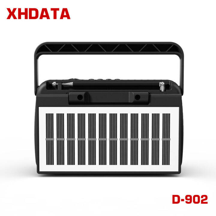 xhdata-d-902-fm-am-sw-usb-tf-แบบพกพาย้อนยุคบลูทู-ธ-วิทยุพลังงานแสงอาทิตย์หลายวิธีการชาร์จ