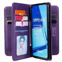 สำหรับ OPPO A74 A94 4G A95 5G A74 A93 A72 A73 A15 A15S A32 A53S A33 A53 A52 A72 A92 A8 A31 A1K C2 A5 A9 2020 A7 A5S AX5S AX7 A12 A5 A3S F17 A93 Pro F17เคสโทรศัพท์ A73พร้อมช่องใส่การ์ดแบบแม่เหล็กเคสแบบพับหนังทรงกระเป๋าสตางค์