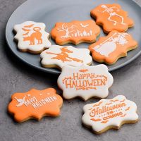 Happy Halloween Cookie Cutter Coffee Cake Spray Stencils Template Mesh Biscuit Fondant Mold Frame DIY Cake Decorating Tools Bread Cake  Cookie Accesso