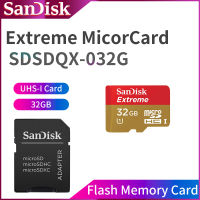 การ์ดหน่วยความจำแฟลช SanDisk 32GB Extreme MicroSDHC การ์ด UHS-I พร้อมอะแดปเตอร์ MicroSD SDSDQX-032G