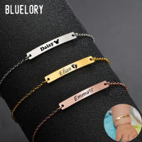 Bluelory Custom Baby Name Bracelet Stainless Steel Adjustable Bracelet New Born to Child Girls Boys Birthday Gift