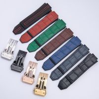 Suitable For hublot Explosion Series Waterproof Genuine Leather Surface Layer Rubber Strap Accessories 25 x 17mm