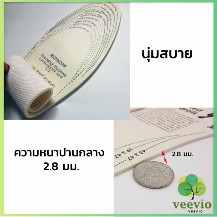 veevio-แผ่นโฟมเสริมรองเท้า-บรรเทาอาการปวดเท้า-สำหรับผู้หญิง-และผู้ชาย-insole