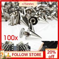 N73VHRHM 100pcs/set 9.5mm หัตถกรรม เสื้อผ้า/กระเป๋า/รองเท้า/หนัง เย็น หมุดย้ำ Spikes Screwback สไตล์พังก์ กรวยกระดุม