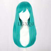 In Stock Anime Dragonball Bulma Buruma Cosplay Wig 65cm Long Green Women Hair Heat Resistant Party Wigs Bunny Ears Free Cap