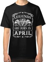 Atasan Kaus Katun Lengan Pendek Pria Legenda Homme Born In April Kaus Hitam Pria Obral Cetakan Digital S-4XL-5XL-6XL