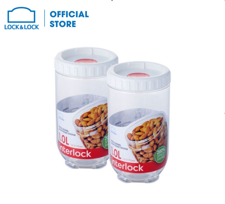 Bộ 2 hộp nhựa bảo quản Lock&Lock Interlock 1,000ml Màu trắng