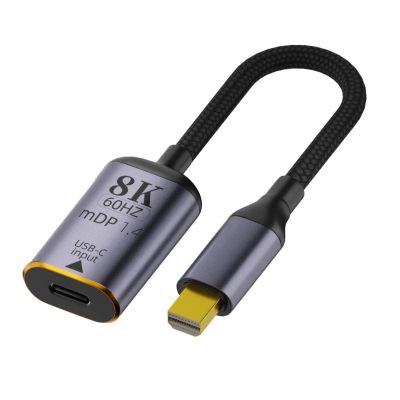 ชนิด C ตัวเมีย USB3.1เป็น DP-Displayport/ Mini-DP MDP1.4ตัวผู้8K ฮับสายแปลงอะแดปเตอร์18Cm/7.1in