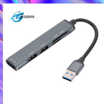 สายต่อขยายยูเอสบีฮับยูเอสบีแยกตัวแปลงแบบหลายพอร์ต1 USB 3.0 2.0 USB 2 USB พร้อมการ์ดรีดเดอร์ SD TF สำหรับโน็คบุคตั้งโต๊ะชิ้น