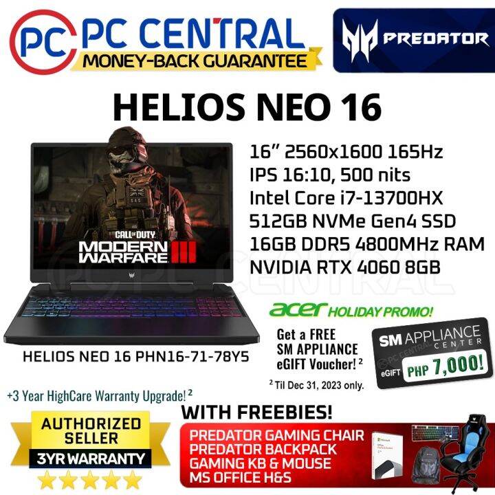 Acer Predator Helios Neo Y Phn Y Gaming Laptop Hz