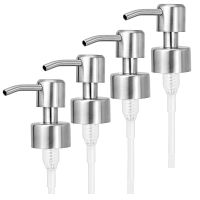 4Pcs Soap Dispenser Pump Replacement Stainless Steel Lotion Dispenser Pump for Regular 28/400 Neck Bottles for Bathroom