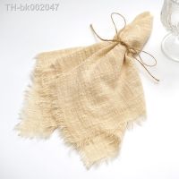 ☈ Napkin Cotton Gauze 42x42cm Retro Cheesecloth Rustic Table Decoration Muslin Tea Towel Cloth Napkins Wedding Supplies