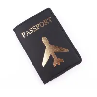 Business Travel Passport Holder Cover Hot Stamping Plane หนังเทียม Thin Slim Wallet ID Card For Case With Card S