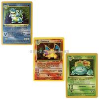 3ชิ้นโปเกมอนน่ารักการ์ตูนอนิเมะ1996การ์ดภาษาอังกฤษ Ptcg Charizard Blastoise Venusaur การ์ดเกมคอลเลกชันตุ๊กตาคริสต์มาสกวางเรนเดียร์สำหรับเด็กพร้อม Stockjssdv9ec82