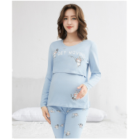 High Quality Breastfeeding Maternity Nightgown Cotton Pajamas For Pregnancy Women Cartoon Pregnancy Clothes Ropa Mujer D0064