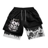 Anime Black Clover Performance Shorts Men Print 2 In 1 Quick Dry Sports Shorts Summer Fitness Running Workout Mesh Gym Shorts