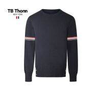 U.a Thom Browne แท้แบรนด์ TB Thonn อเมริกันสีแดงสีขาวและเสื้อกันหนาวสีฟ้าผู้ชาย2023สบายๆเสื้อกันหนาวสำหรับทั้งหญิงและชายแขนยาวสไตล์อเมริกัน