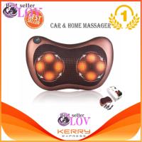 LOV เบาะนวดไฟฟ้า หมอนนวดคอ ใช้ได้ทั้งไฟรถและไฟบ้าน 8 ลูกครึงelectric massage pillow 8 balls