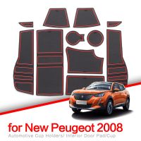 Anti-Slip Gate Slot Cup Mat For Peugeot 2008 E-2008 GT Line 2019-2022 Cup Holder Non-Slip Pad Essories