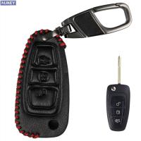 KLL 3 Button Pu Leather Car Remote Folding Key Ring Fob Shell Cover Case Protector For Ford Mondeo Focus Fiesta B Max Galaxy Mondeo