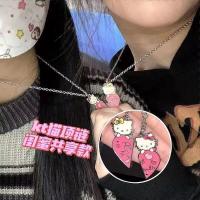 ✑▨ Cartoon Sanrio Hello Kitty Necklace Cute Collarbone Chain Fashion Ins Style Sweater Chain Birthday Gift Best Friend Pendant