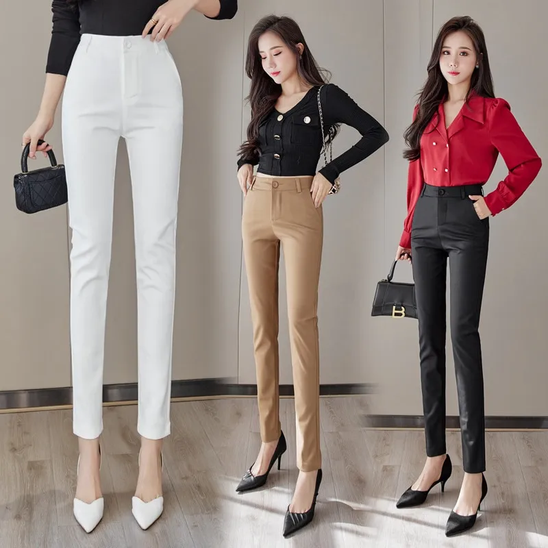 Women Wide Leg Pants With Pockets Solid Color Relaxed Fit Casual