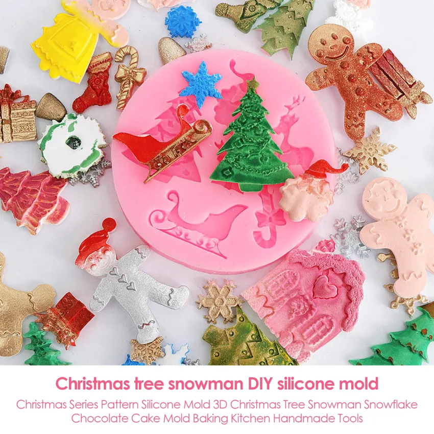 1pc Christmas Cake Mold, 3D Silicone Mold, Reindeer Christmas Tree Gift  Cookie Mold, Chocolate Mold, Suitable For DIY Cake Decoration Tools, Baking  To