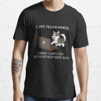 Husky I Are Programmer I Make Computer Beep Boop T-Shirts 100% Cotton Mens Pattern T Shirt