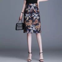 COD ☊✟ The Outline Shop27dgsd6gfd Print Floral Skirt Summer Elegant OL Work Daily Casual Wrap Fashion High Waist Plus Size Women Short Skirts