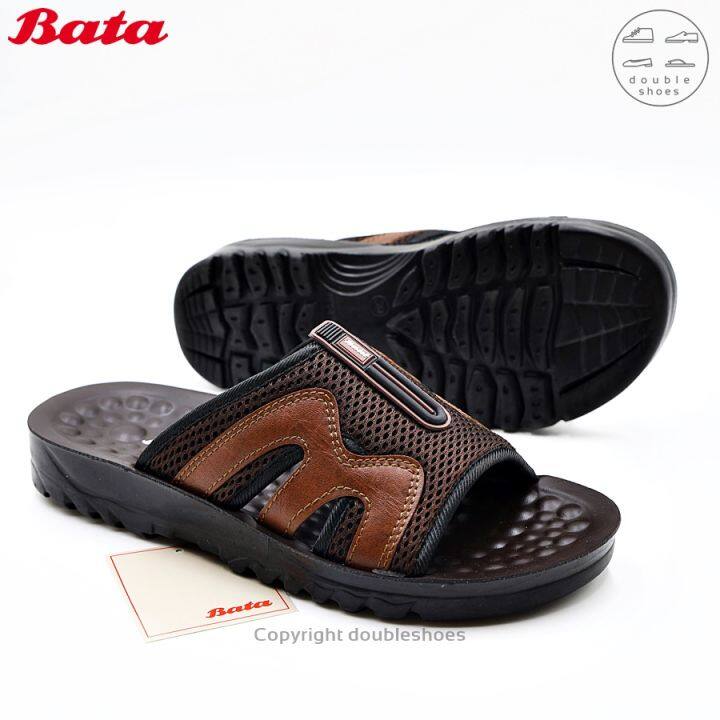 bata-รองเท้าแตะแบบสวม-ผ้าระบายอากาศ-พื้นปุ่มนวด-สีดำ-น้ำตาล-ไซส์-6-11-รหัส-869-6418-869-4418