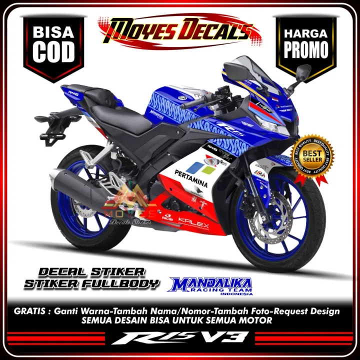 Decal R V Full Body Mandalika Racing Team Decal Sticker Yamaha R V Lazada Indonesia