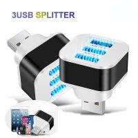 ♥【การขาย】 + สต๊อกพร้อม♥ไฟ LED 3-In-1แบบพกพา USB ฮับต่อพ่วงที่แยกสายไฟสำหรับโทรศัพท์คอมพิวเตอร์แล็ปท็อป