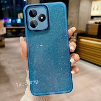 เคสสำหรับ Realme C55 C53 NFC RealmeC53 C 55 53 2023เคสโทรศัพท์ชัดด้านกลิตเตอร์ TPU นุ่มสีชมพูเคสโปร่งแสงสีขาวกันกระแทกฝาหลัง