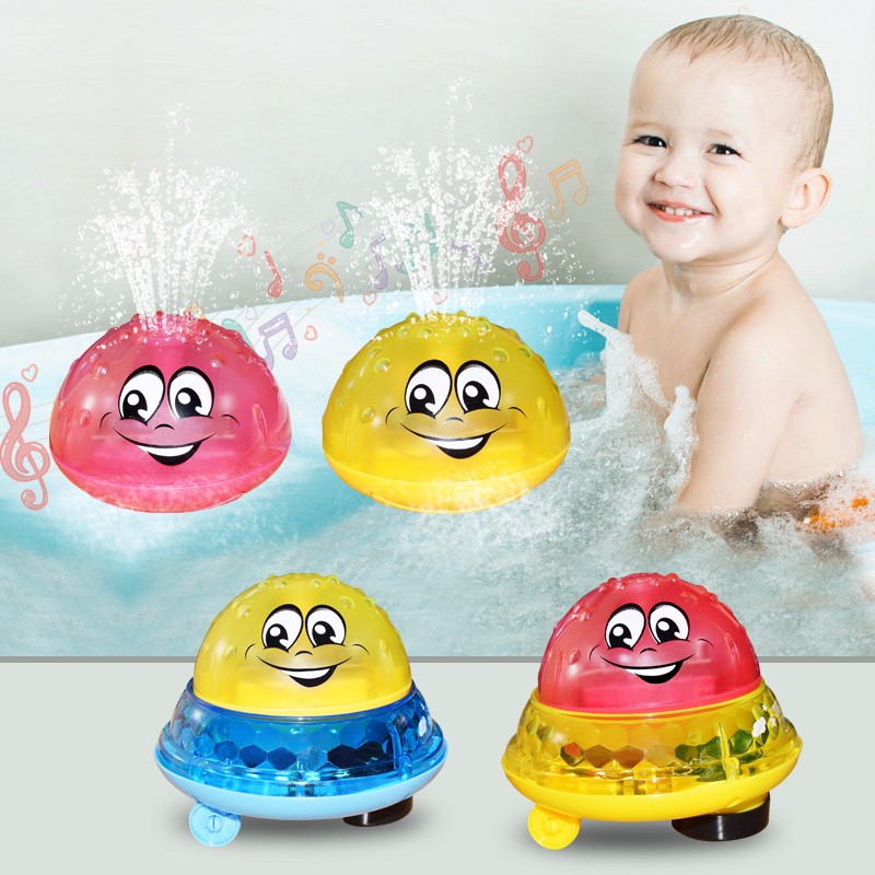 1PC LED FLASHING MUSICAL BALL WATER SQUIRTING SPRINKLER BABY BATH SHOWER TOY 