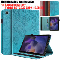 เคส3D นูนสำหรับแท็ปซัมซุง A9 8.7 2023 Casing Tablet PU ขาตั้งแบบฝาพับหนังปกอ่อนสำหรับแท็ปซัมซุง A9ขนาด8.7นิ้วเคสฝา X115 X110