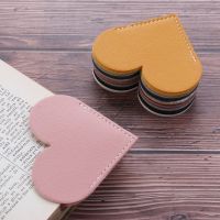 Gift Handmade Page Marker Vintage Love Heart Corner Protective Cover Leather Bookmark Book Page Clip