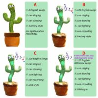 【9types】dancing cactus toy speaking dancing 120 with musical light tiktok 2021 english lowest price plush stuffed shake funny early education gift toys toy for girls boys kids with Song Singing &amp; Dance record led