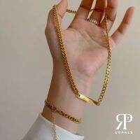 URPALS สร้อยคอและสร้อยข้อมือโซ่ Stainless ชุบทอง18K คุณภาพสูง ใส่อาบน้ำ ออกกำลังกายได้