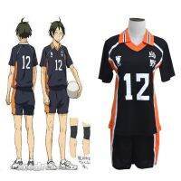 （ใหม่）อะนิเมะ Haikyuu เครื่องแต่งกายคอสเพลย์ Karasuno โรงเรียนมัธยม Tadashi Yamaguchi วอลเลย์บอลคลับเครื่องแบบ Sportwear No.12ฤดูร้อนเสื้อยืด