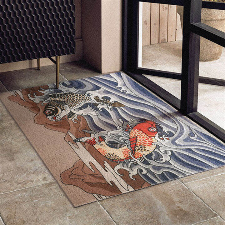 rubber-doormat-washable-non-slip-rug-for-hallway-koi-fish-pattern-waterproof-easy-clean-carpet-entryway-resist-dirt-trapper-rugs