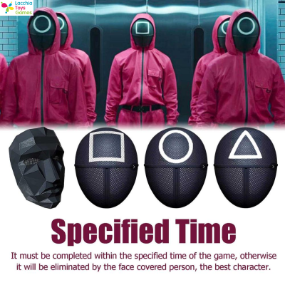 LT【ready stock】Squid game Octopus Squid-game Masked Cosplay Toy Triangle Round Square Sign Halloween Masquerade Prop halloween costume Mask COS Cosplay pretends to play Korean TV series Halloween party1【cod】