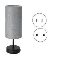 Table Lamp with USB Port Touch Control 3 Way Dimmable Nightstand Fabric Shade for Bedroom Living Room Office