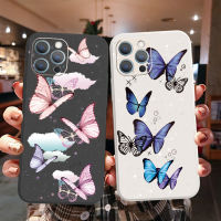 สำหรับ Samsung Galaxy S21 Ultra S20 FE S10 Plus เคสโทรศัพท์ดาวเลื่อมสีฟ้าสีชมพูผีเสื้อที่ถูกต้องป้องกันยากขัดปก