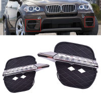 รถ Daylight DRL LED ไฟตัดหมอกกลางวันวิ่งไฟปกขับรถแสงซ้ายขวาสีขาวสำหรับ BMW X5 E70 2011 2012 2013