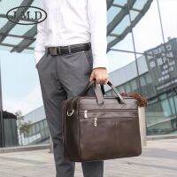 [COD] Camida zipper business leather mens bag 15.6 inch atmospheric fashion travel