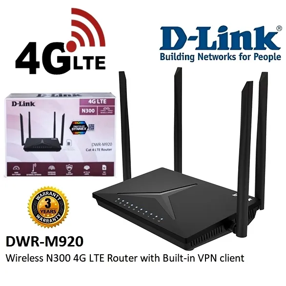 โปรแรง10.10⚡️เร้าเตอร์ใส่ซิม 4 เสา⚡️4G Router D-LINK (DWR-M920) 4G N300 LTE  Router รองรับซิมทุกเครือข่ายในไทย 3y. | Lazada.co.th